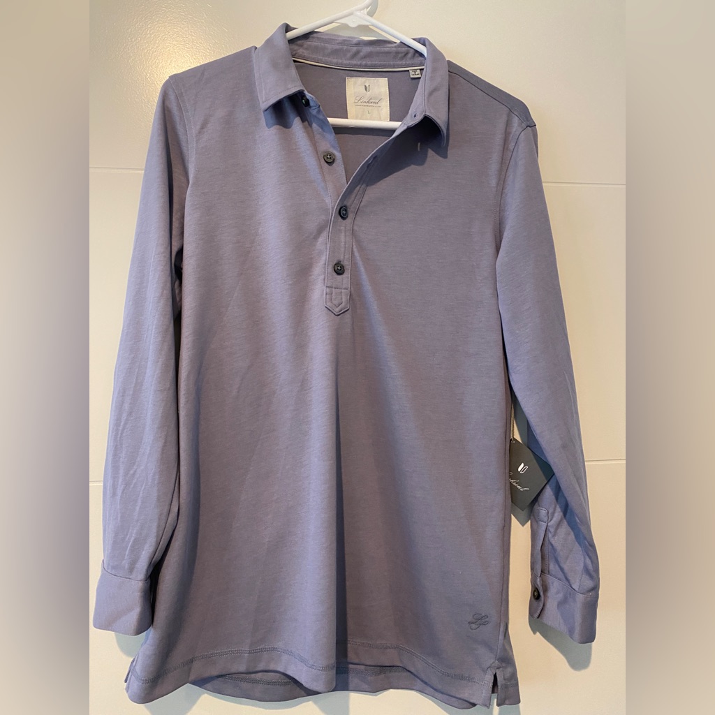 Nwt Linksoul Women’s Golf Shirt, Roll Up Long-Sleeve, Light Purple, Size L